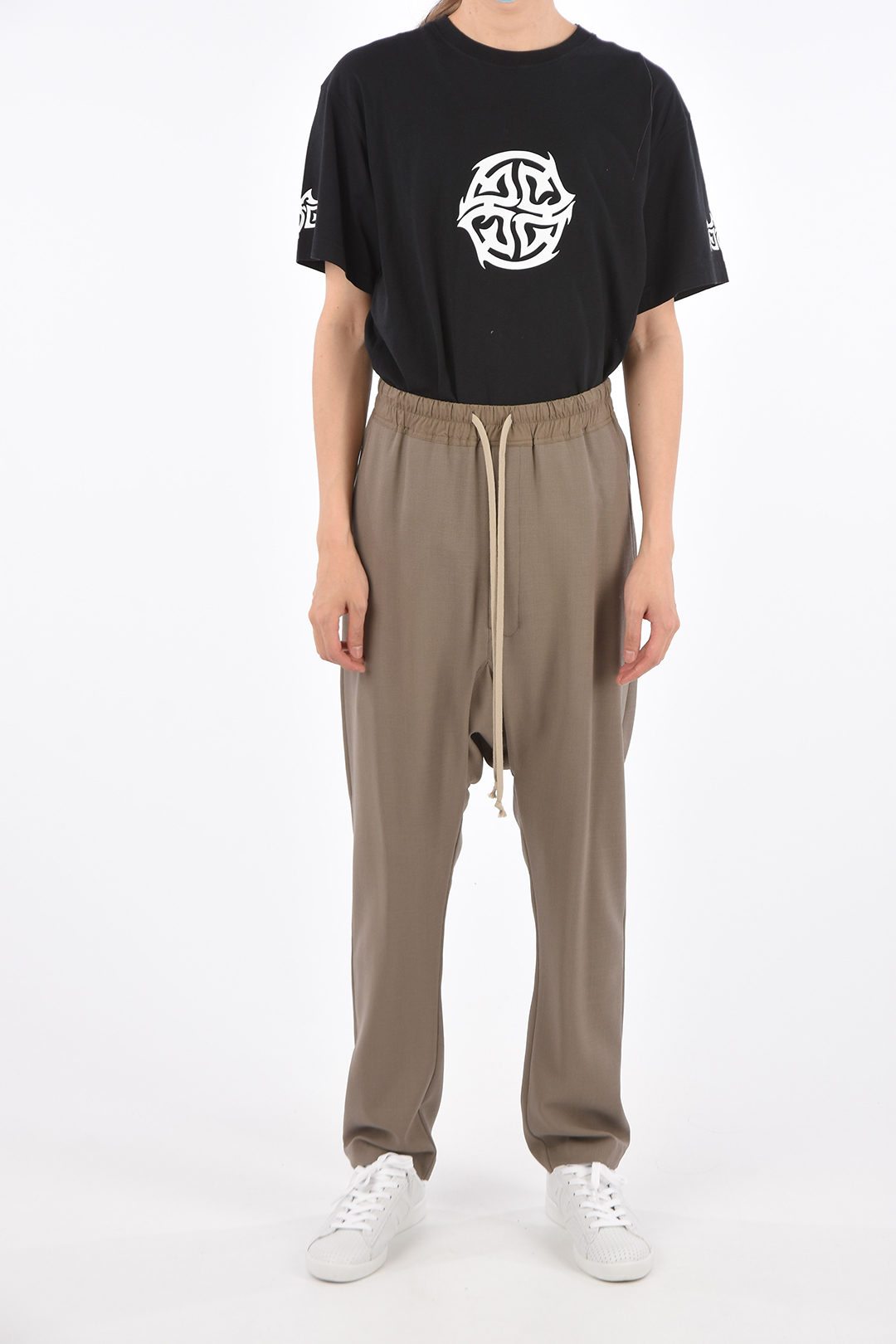 Rick Owens Joggers a Cavallo Basso con Tasche a Filo uomo