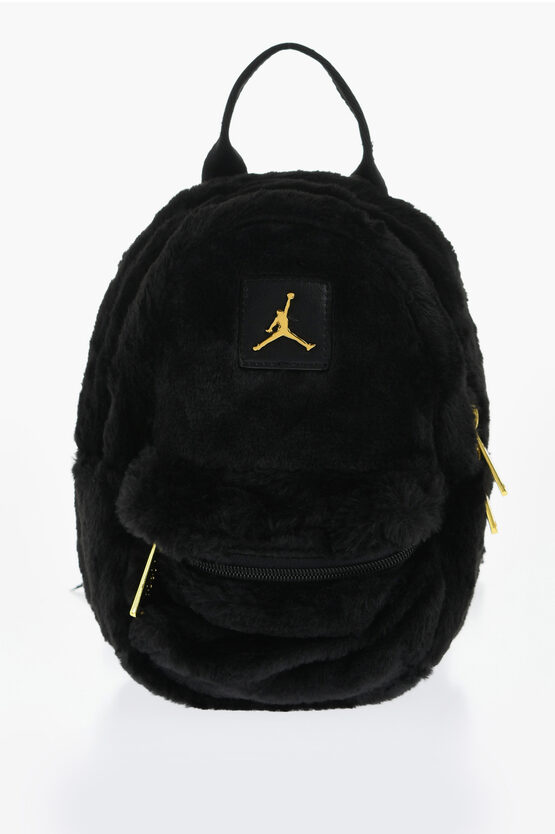 JORDAN Faux Fur Backpack with Logo