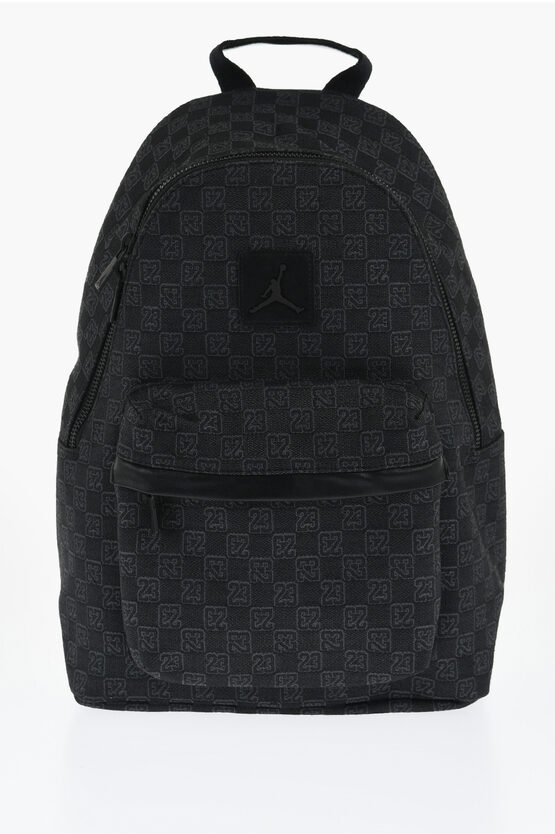 Nike Jordan Monogram Fabric Backpack With Eco-leather Details