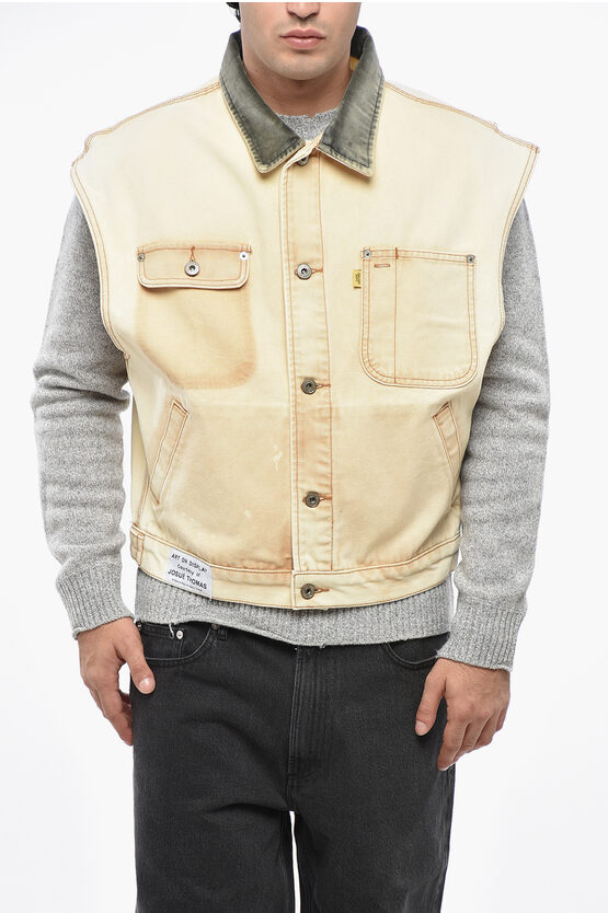 Gallery Dept. Josue Thomas Sleeveless Lightweight Denim Jacket In Animal Print