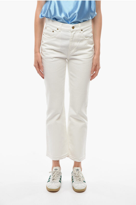 Golden Goose Journey Straight-leg Cropped Denims With Ruined Effect Hem 2 In White