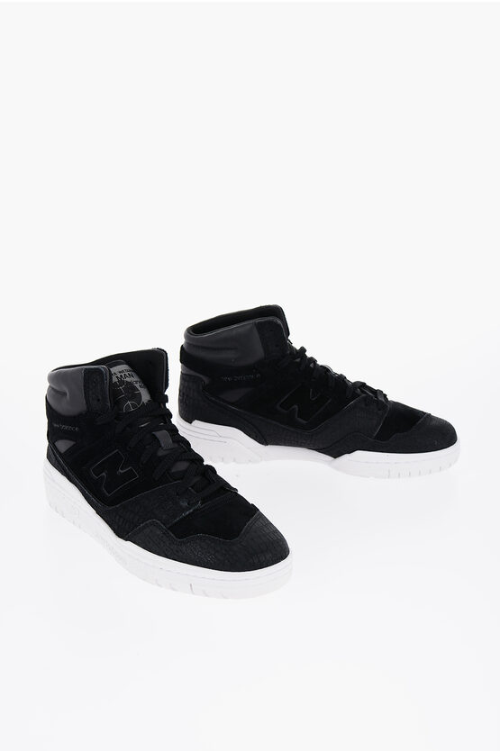 Shop New Balance Junya Watamabe Man Leather High Top Sneakers With Contrast S