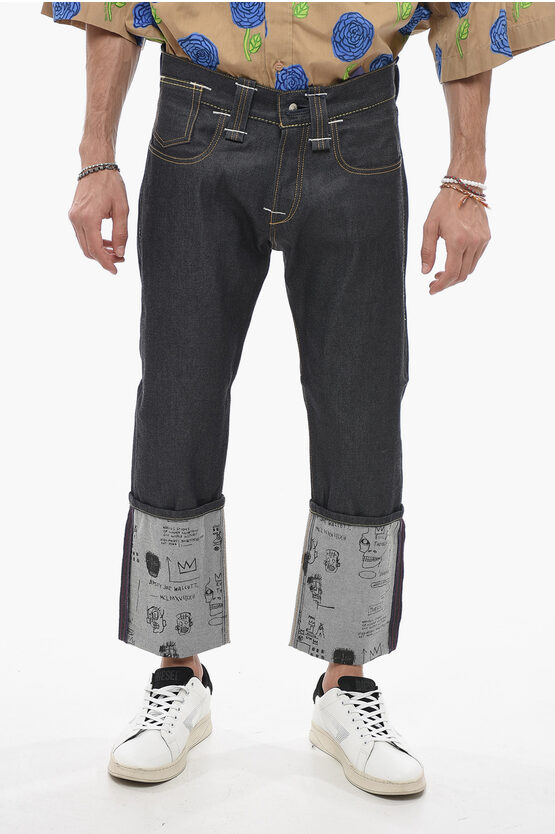 Shop Levi's Junya Watanabe Crop Jeans With Designed Cuff 20cm L26