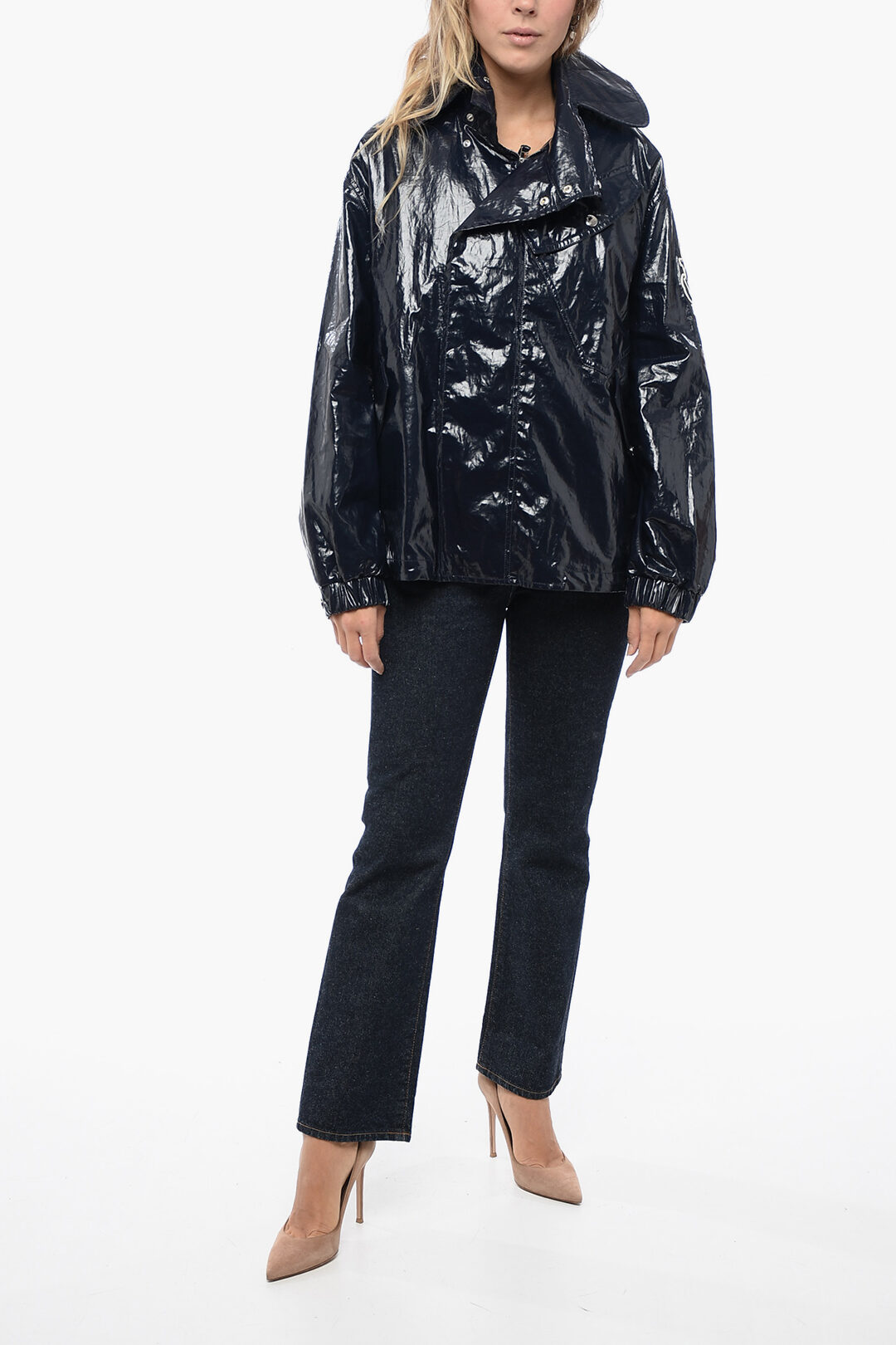 Moncler JW ANDERSON x MONCLER Coated Cotton Jacket with Flared Fit