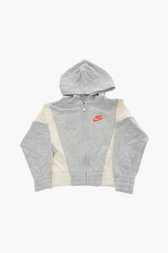 Kapuzensweatshirt aus gebürsteter Baumwolle mit Reißverschluss