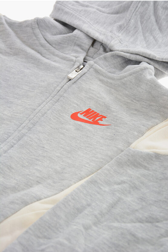 Kapuzensweatshirt aus gebürsteter Baumwolle mit Reißverschluss