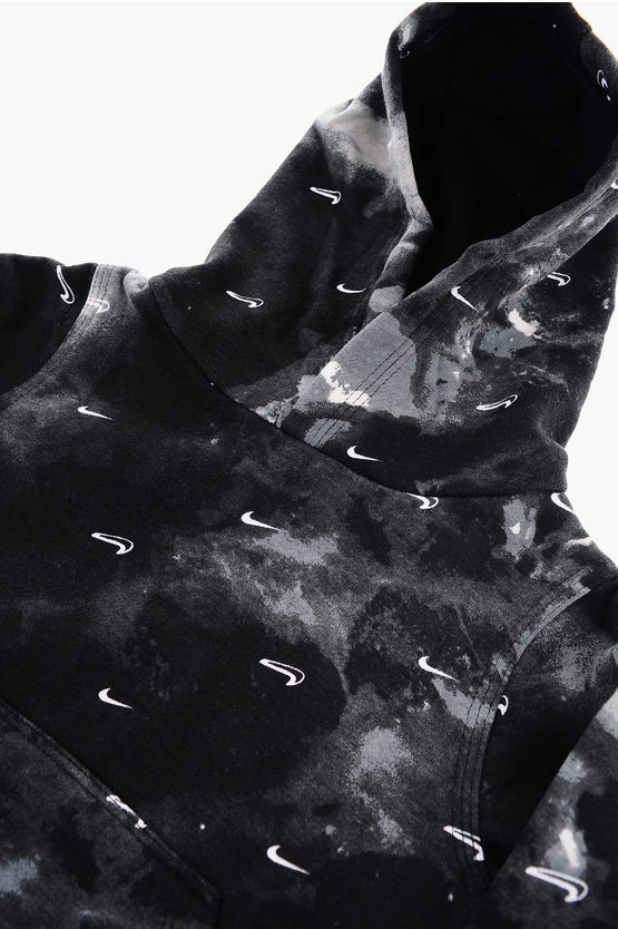 Kapuzensweatshirt Mit Acid-Wash-Effekt Aus Baumwollfleece