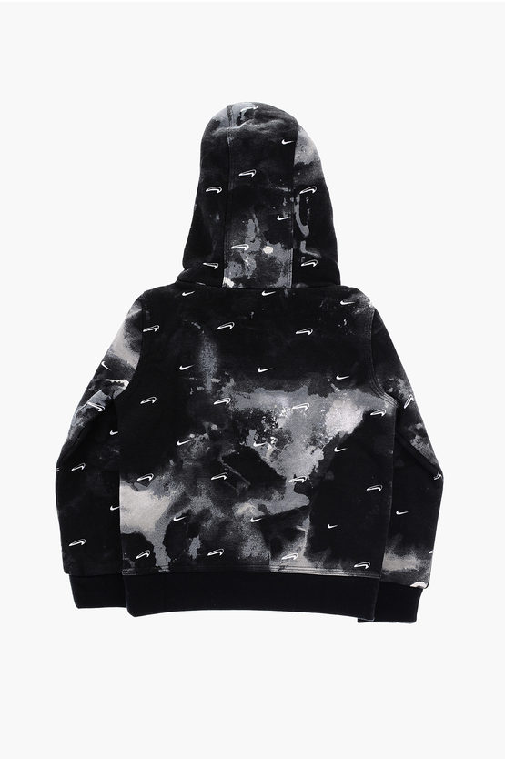 Kapuzensweatshirt Mit Acid-Wash-Effekt Aus Baumwollfleece