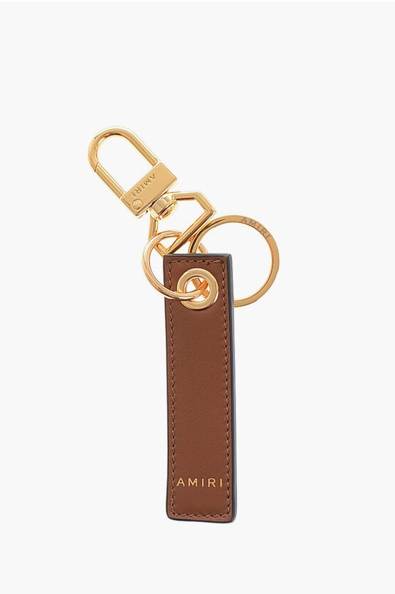 Amiri Keyring With Leather Tag In Gold
