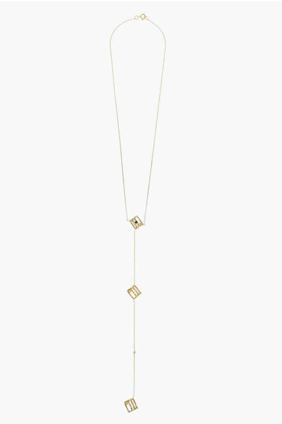 Shop Elhanati Khaite 24k Gold-coated Silver Lariat Necklace