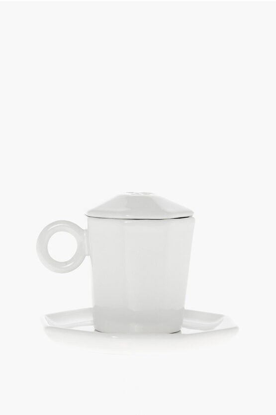 Shop Off-white Kitchenware Ceramic Coffee Cup With Saucer