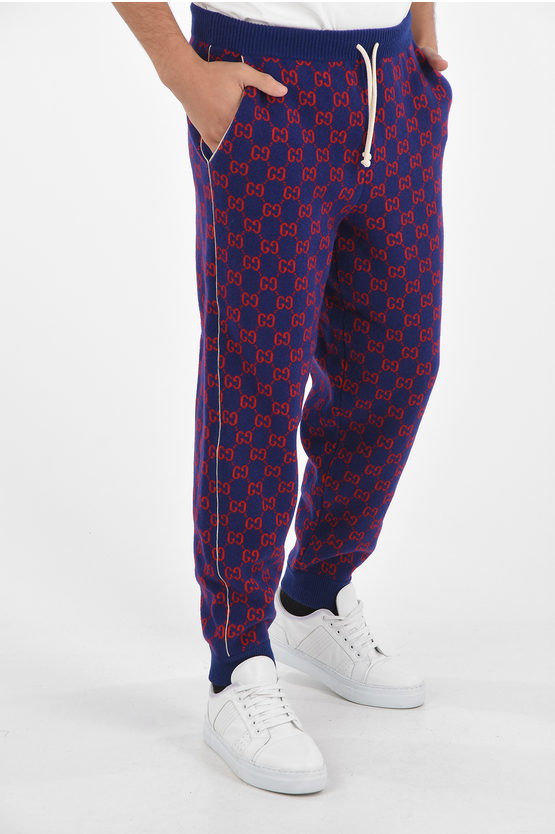 Gucci Knit embroidered jogger pants with drawstring waist