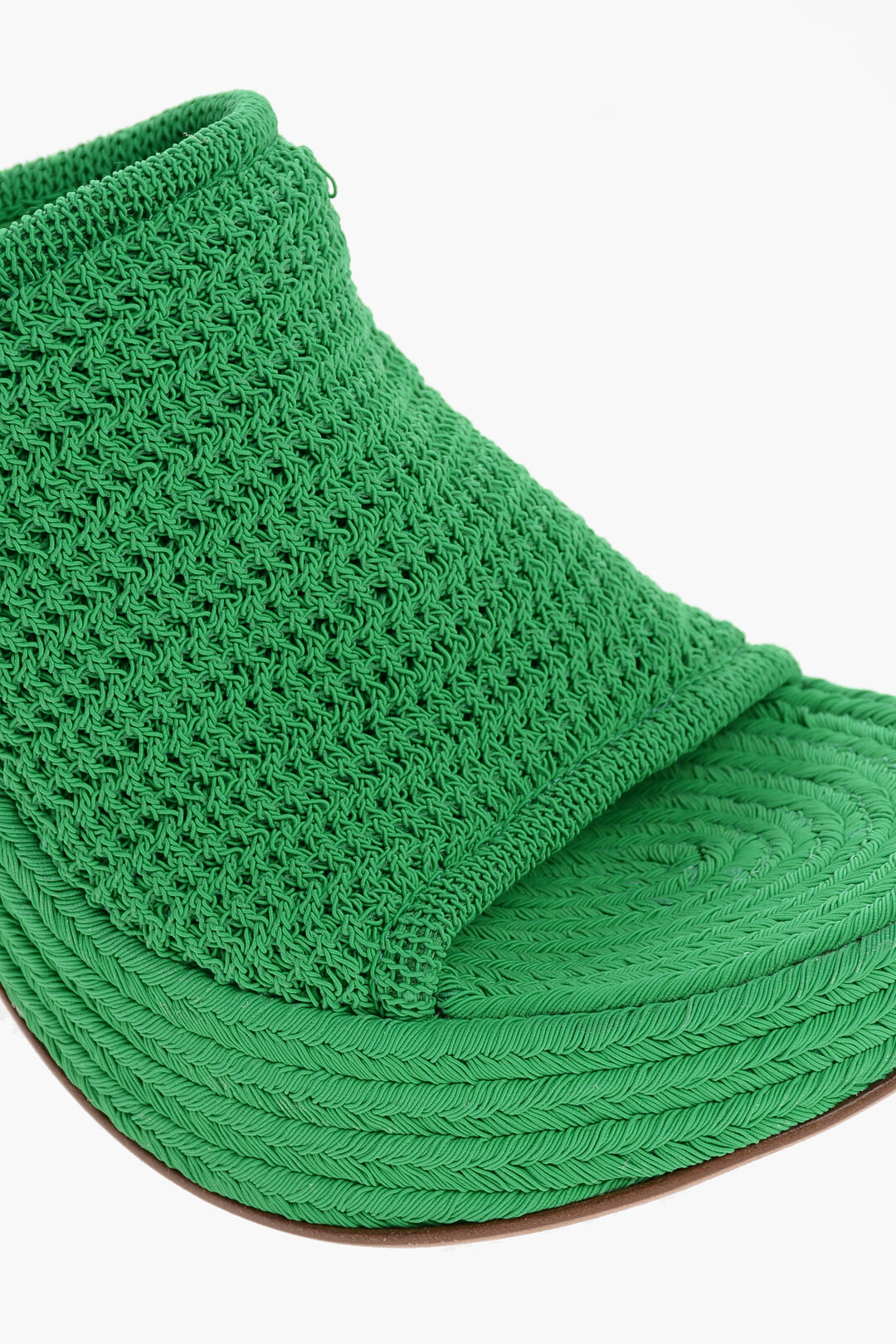 Bottega Veneta Knit Fabric GRASS Mules with Sculptural Heel