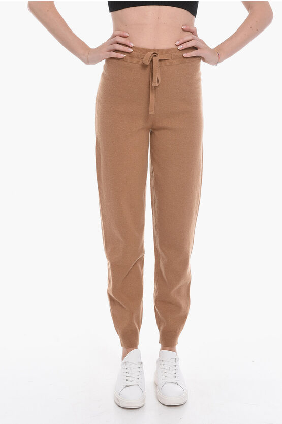 Nanushka Knit Pants With Stretchy Ankle Band In Brown