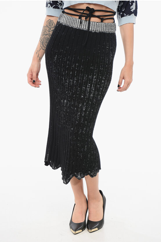 Acne Studios Paint-splatter Knit Skirt