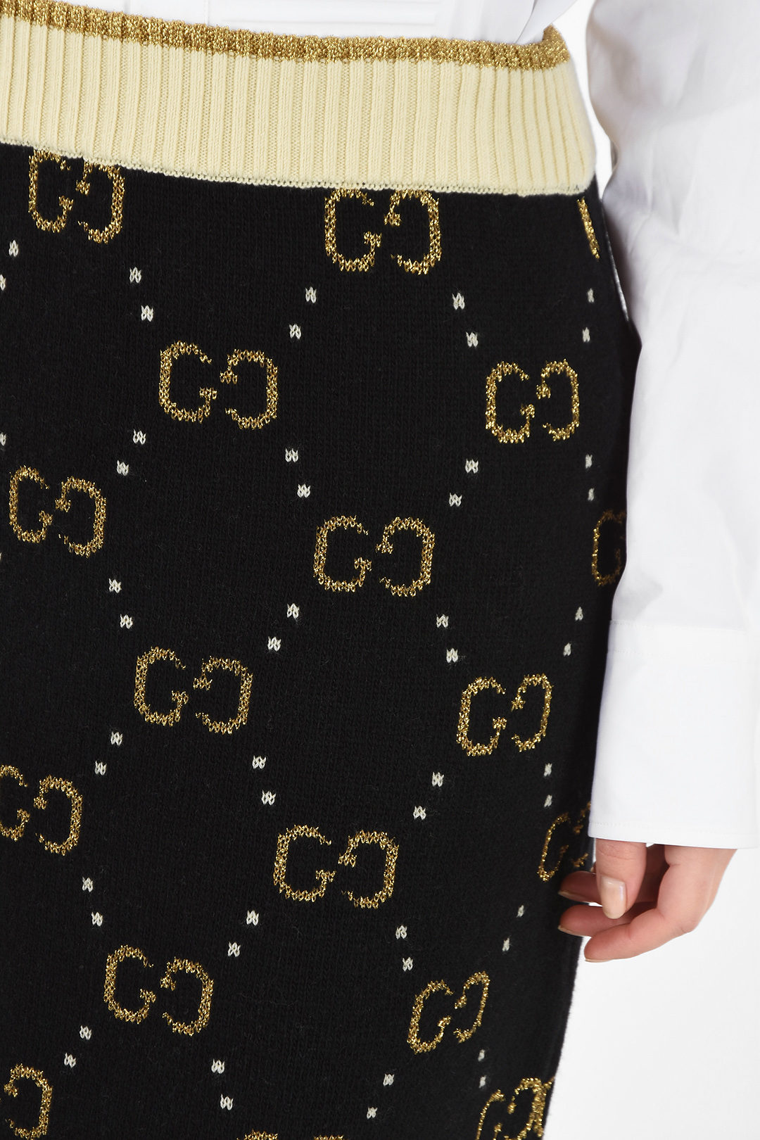 Gucci Knitted A-Line Skirt with Glittered Logo women - Glamood Outlet
