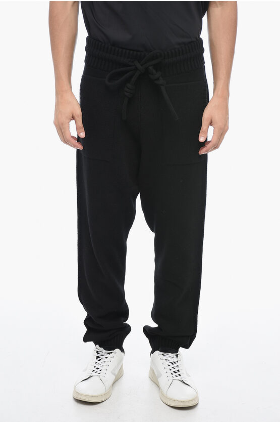 Shop Off-white Knitted Diag Joggers With Embossed Logo