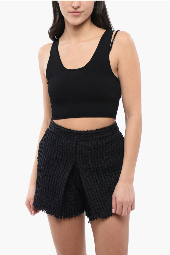 Dsquared2 Knitted Pixeled Icon Crop Top