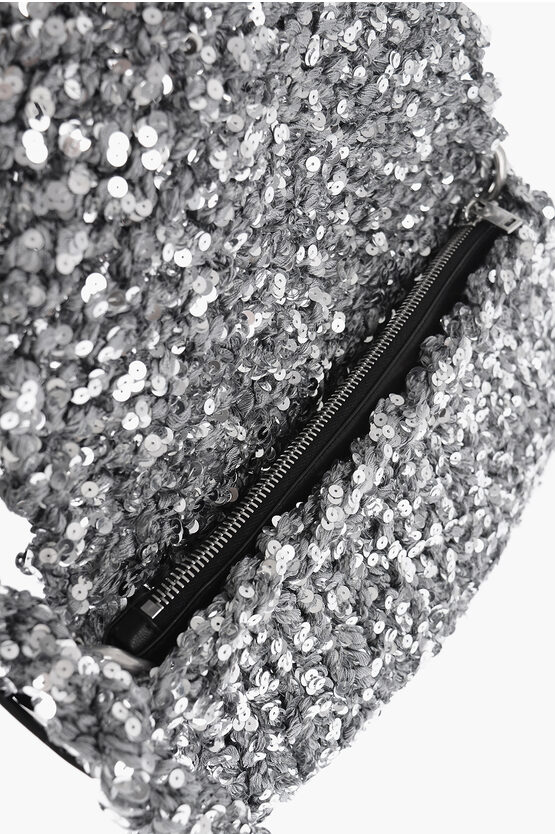 Knitted Shoulder Bag with Sequins