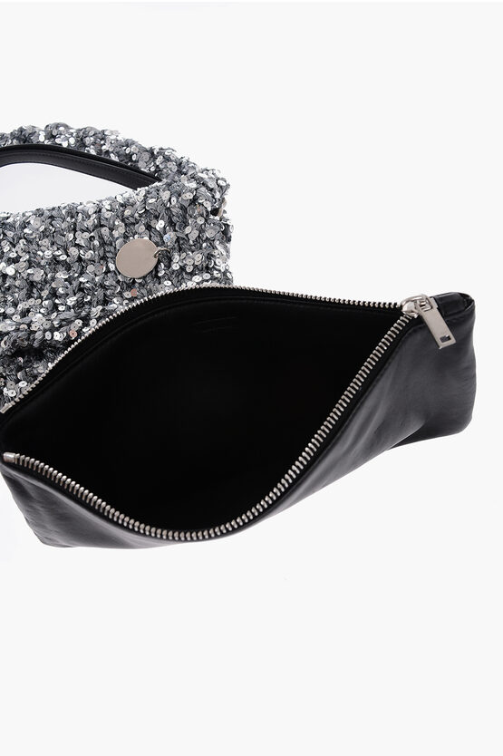 Knitted Shoulder Bag with Sequins