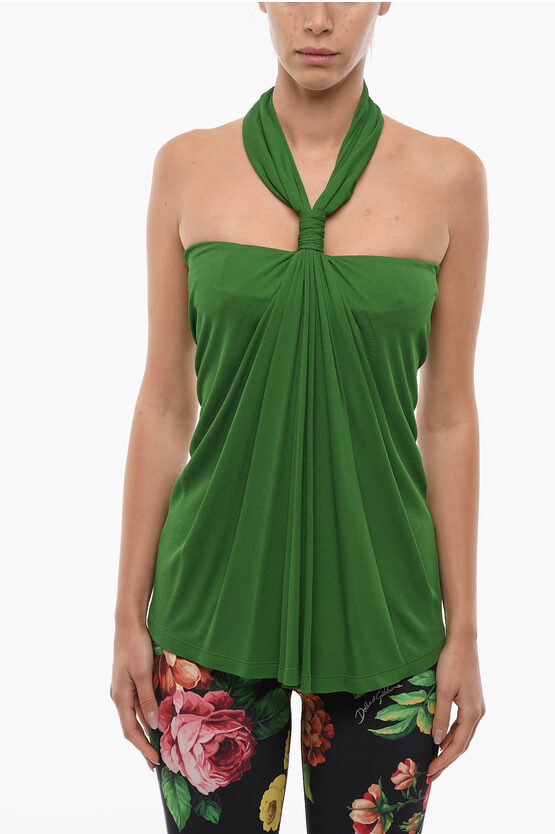 Shop Loewe Knotted Neck Top With Back Zip