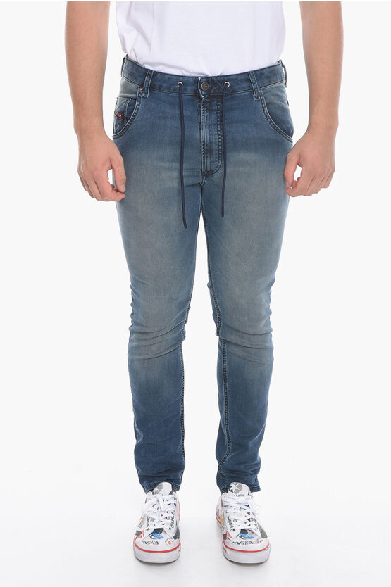 Diesel Krooley-e-ne Low-rise Tapered Jeans In Blue