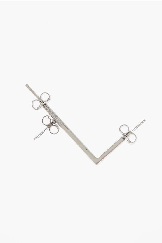 D'heygere L-shaped Silver Single Earrings