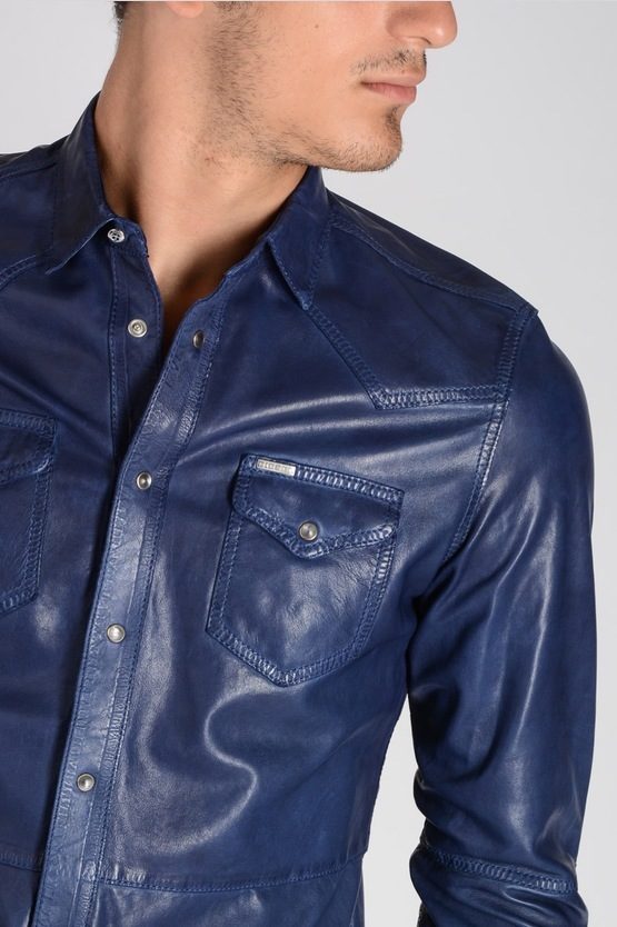 Diesel L-SULRO Leather Shirt men - Glamood Outlet