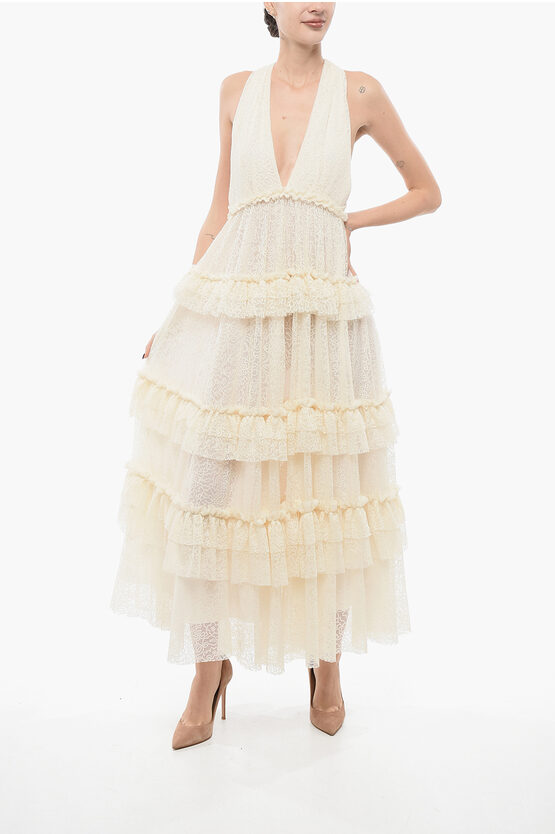 Philosophy Di Lorenzo Serafini Lace Flounced Dress