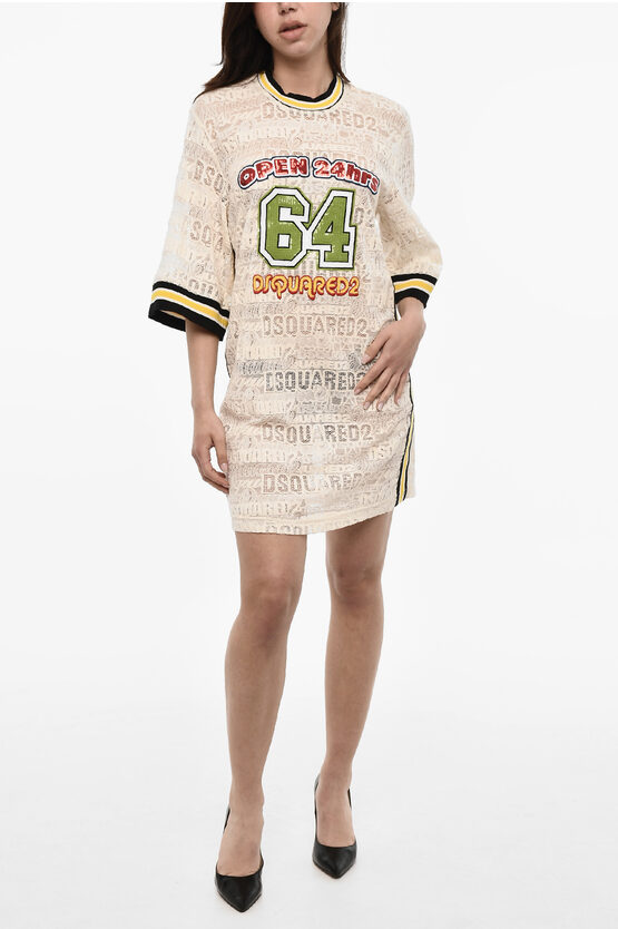 Dsquared2 Lace Mini Dress With Sequin