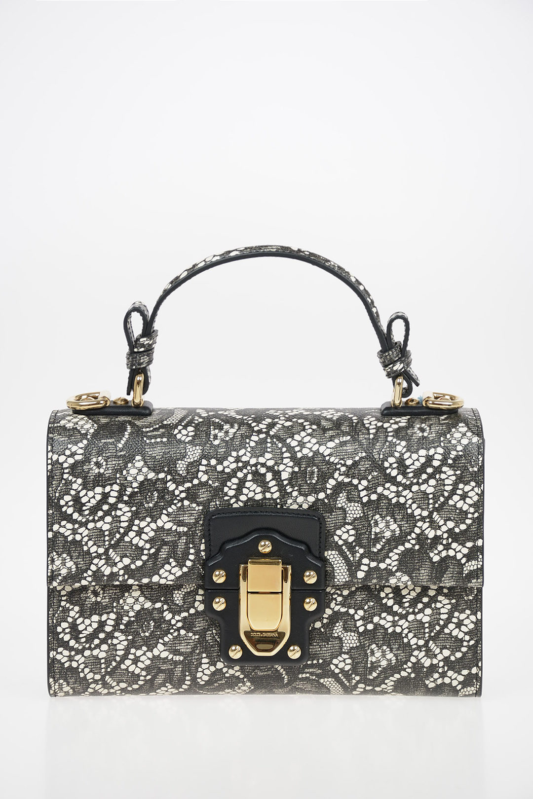 Dolce & Gabbana Lace Printed Leather LUCIA Top Handle Bag with Removable  Shoulder Strap women - Glamood Outlet