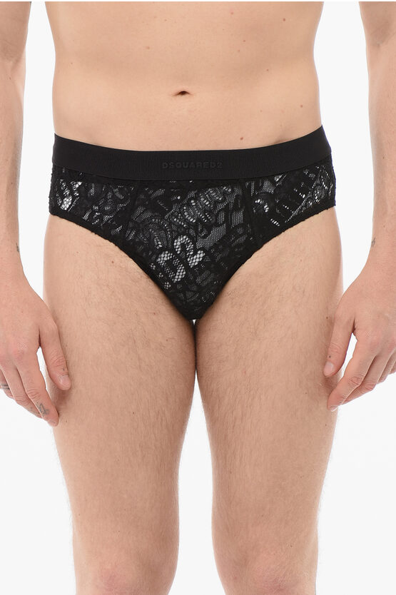 Dsquared2 Lace Slip With Logoed Band