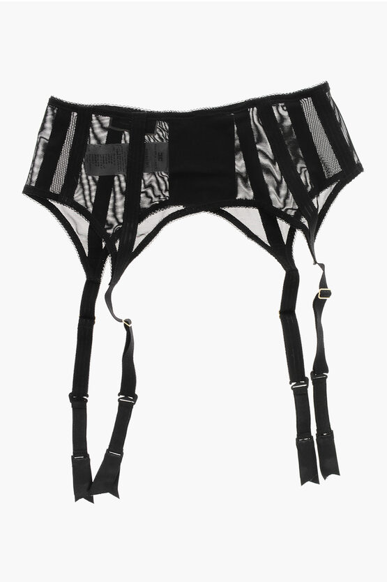 Elisabetta Franchi Lace Suspender Belt In Black