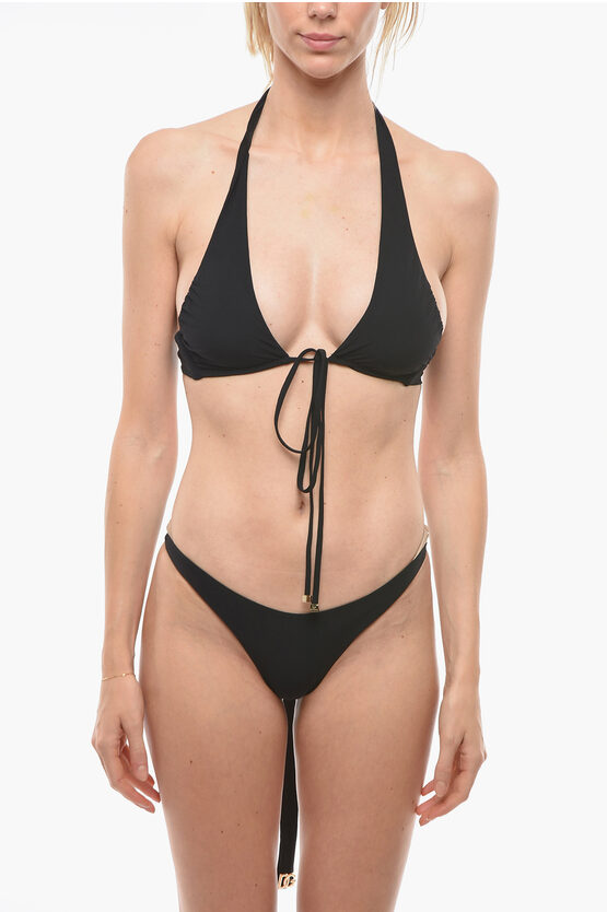 Shop Dolce & Gabbana Lace-up Detail Bikini Set