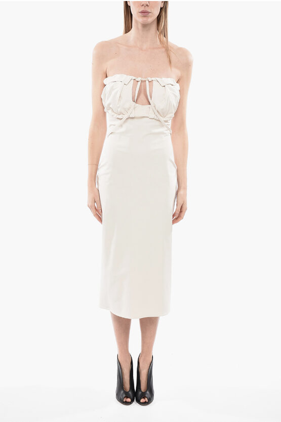 Jacquemus Lace-up Detail La Dressing Gown Bikini Midi Dress In White