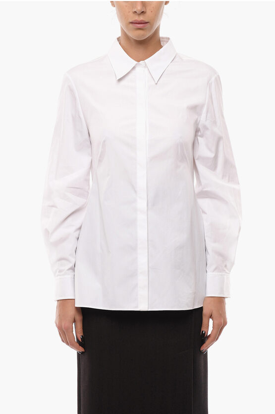 Alexander Mcqueen Lace-up Detail Long Sleeved Cotton Shirt