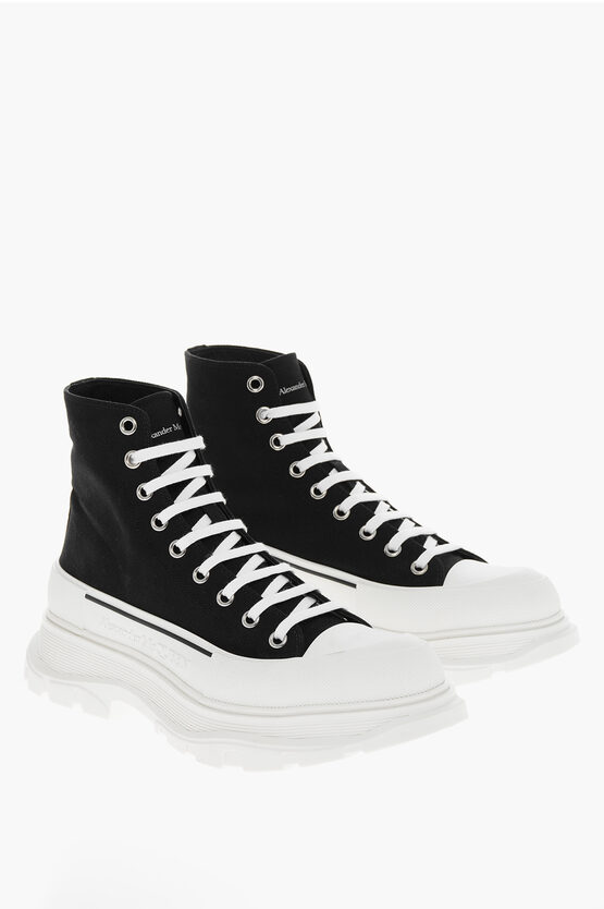 Alexander Mcqueen Lace-up Hight Top Sneakers With Platform 7cm In White