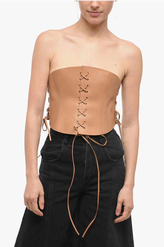 Dior Lace-up Leather Corset Belt With Double Golden Buckle 260mm