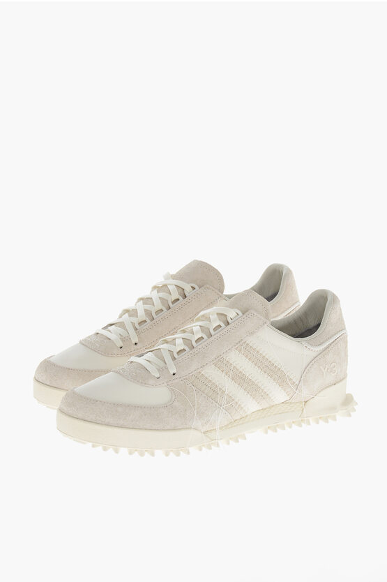 Y-3 By Yohji Yamamoto Lace-up Marathon Suede Sneakers In Animal Print