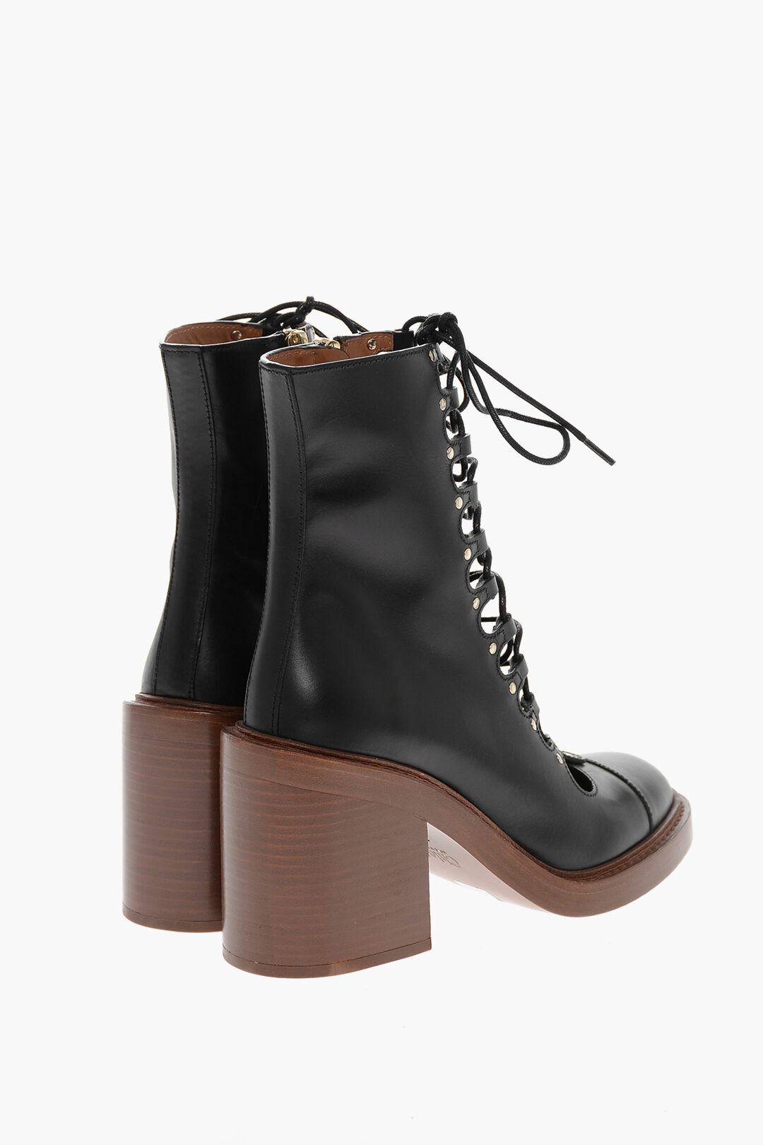 Black leather hotsell cut out booties