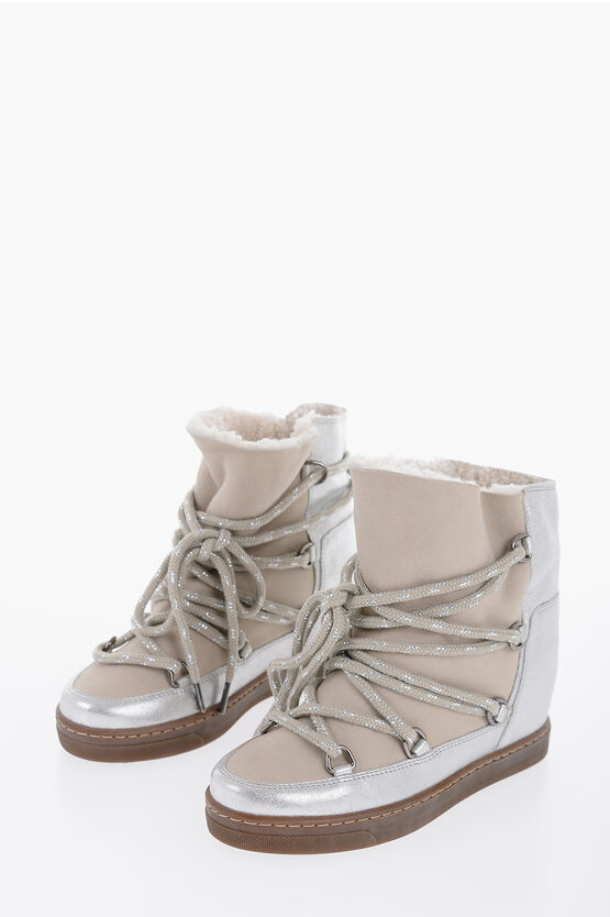 Isabel Marant Bekett Hidden Wedge High Top Sneaker In Ecru