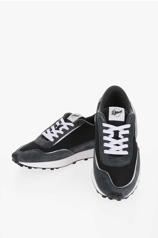 DIESEL LACE-UP RACER SNEAKERS WITH MESH INSERTS 