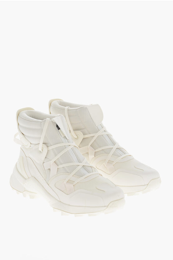 Y-3 By Yohji Yamamoto Lace-up Terrex High-top Sneakers With Front Zip In Animal Print