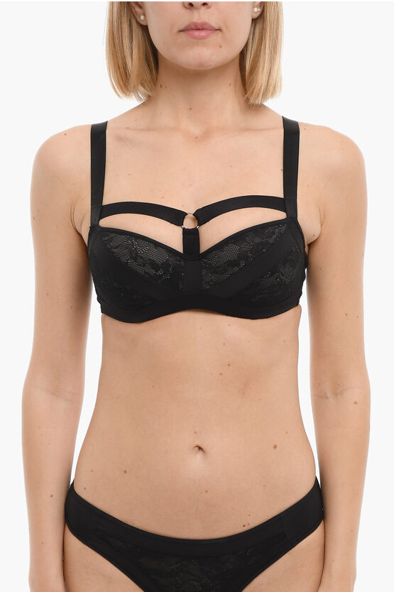 Marlies Dekkers Laces Bra With Cut-out Details In Black