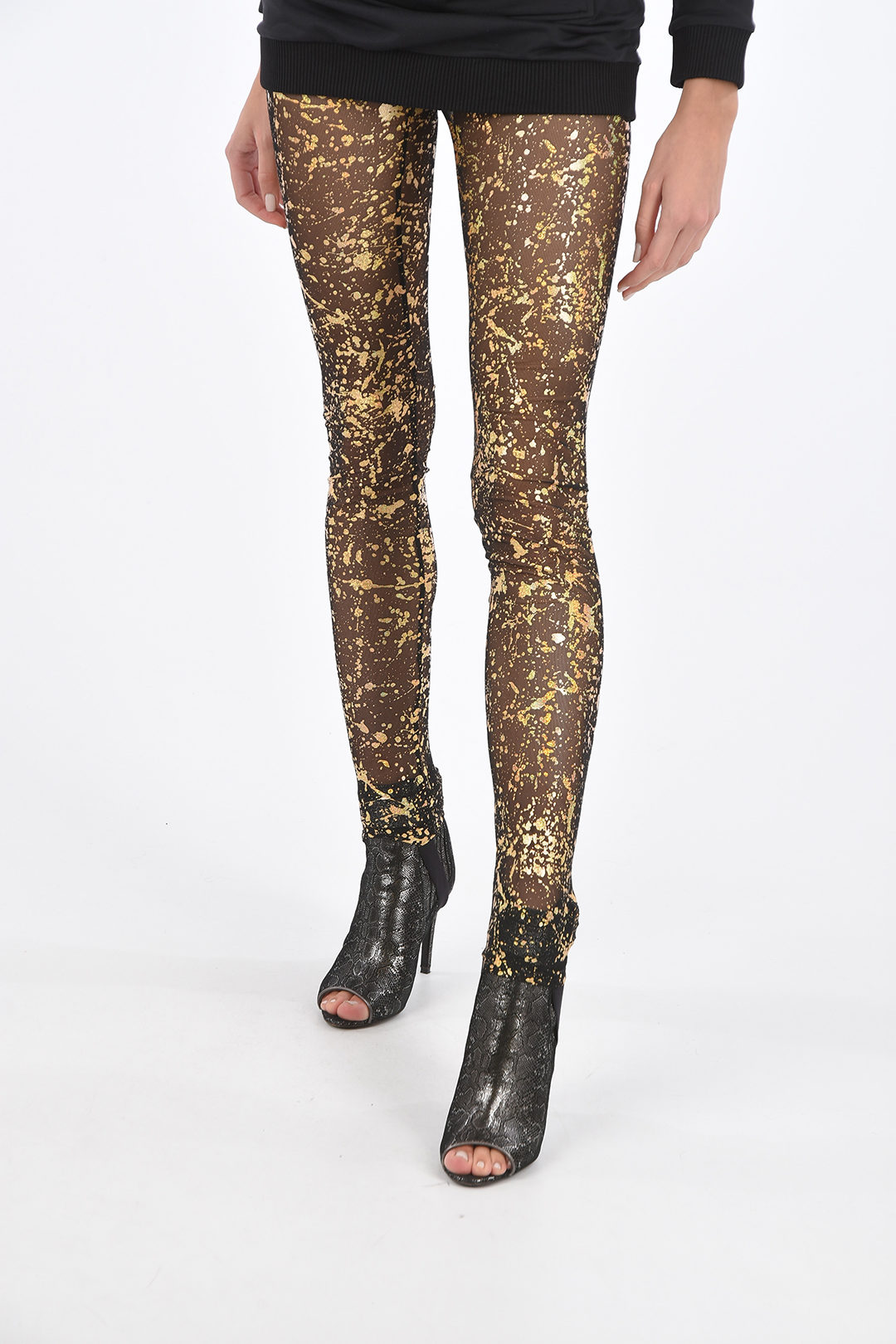 Just Cavalli lamè effect sheer leggings 