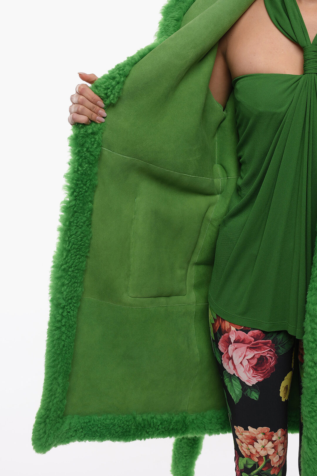 Bottega Veneta Lamb Fur Wrap Coat with Hood women - Glamood Outlet