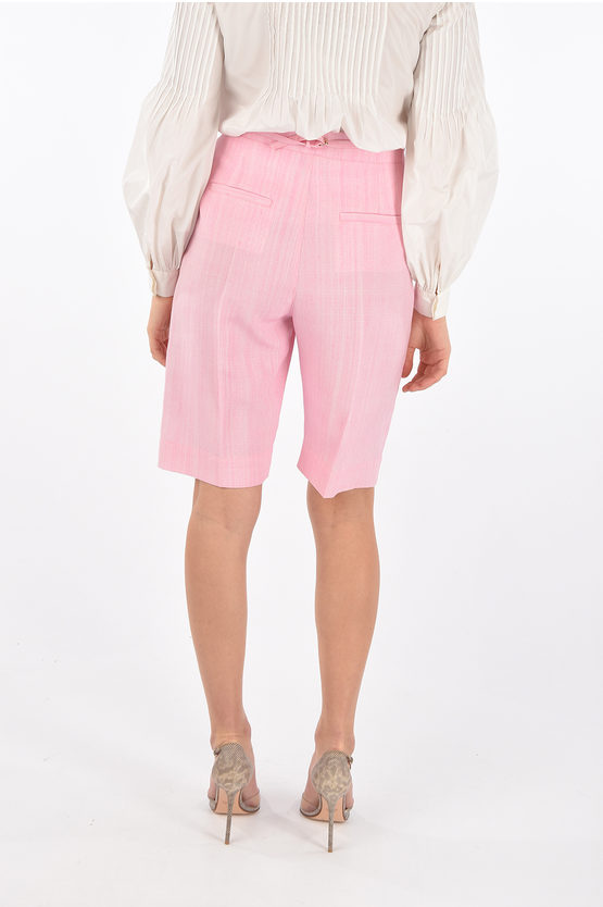 Jacquemus L'AMOUR Silk blend Shorts with Crisso Cross Belt