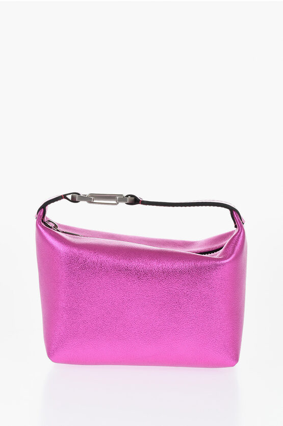 Eéra Lamè Leather Moon Handbag With Carabiner Detail