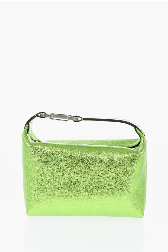Eéra Lamè Leather Moon Handbag With Carabiner Detail