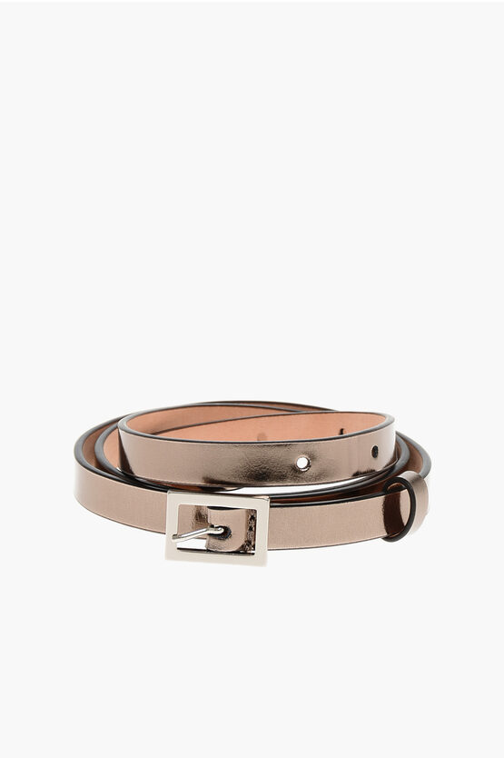 Dsquared2 Lamè Leather Slim Belt 10mm